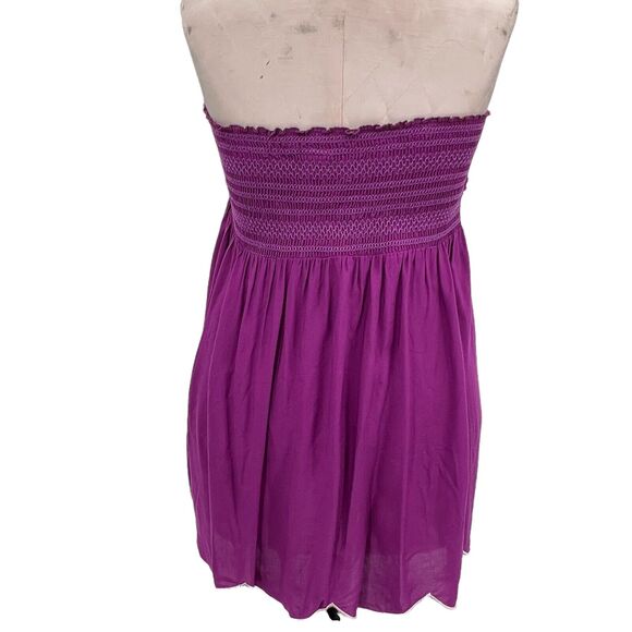 Torrid Purple Halter Top White Lace Floral Design Strapless Summer Blouse Sz 4 - Picture 2 of 4